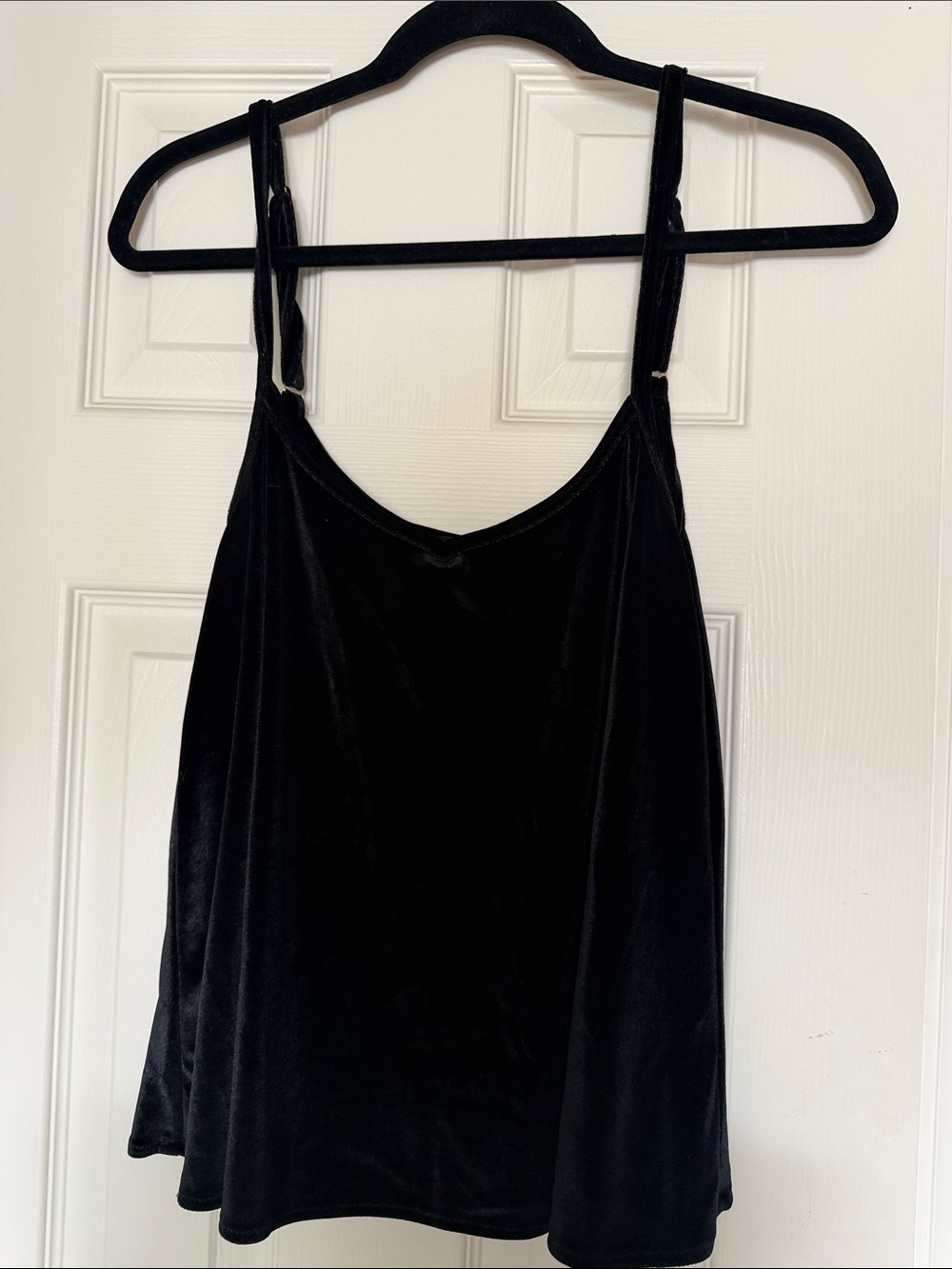 Black Velvet Camisole with Adjustable Straps